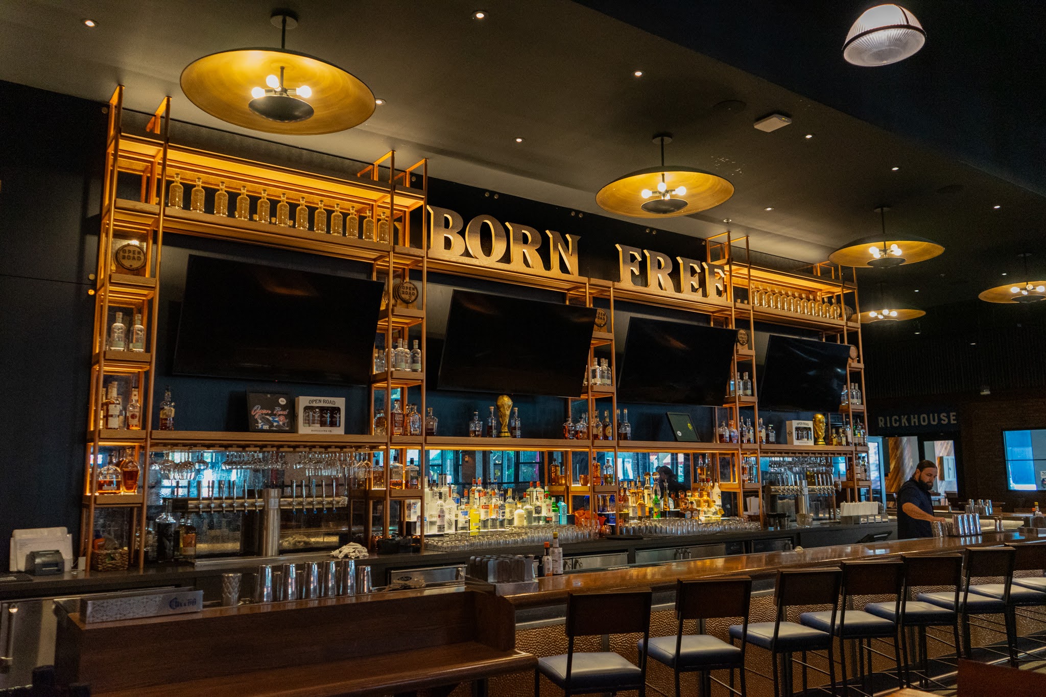 Inside an Open Road bar and grill